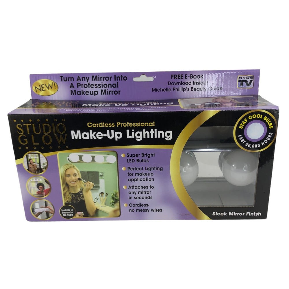 🆕 Studio Glow Vanity Make Up Lighting Cordless & Portable w/ bright LED Bulbs